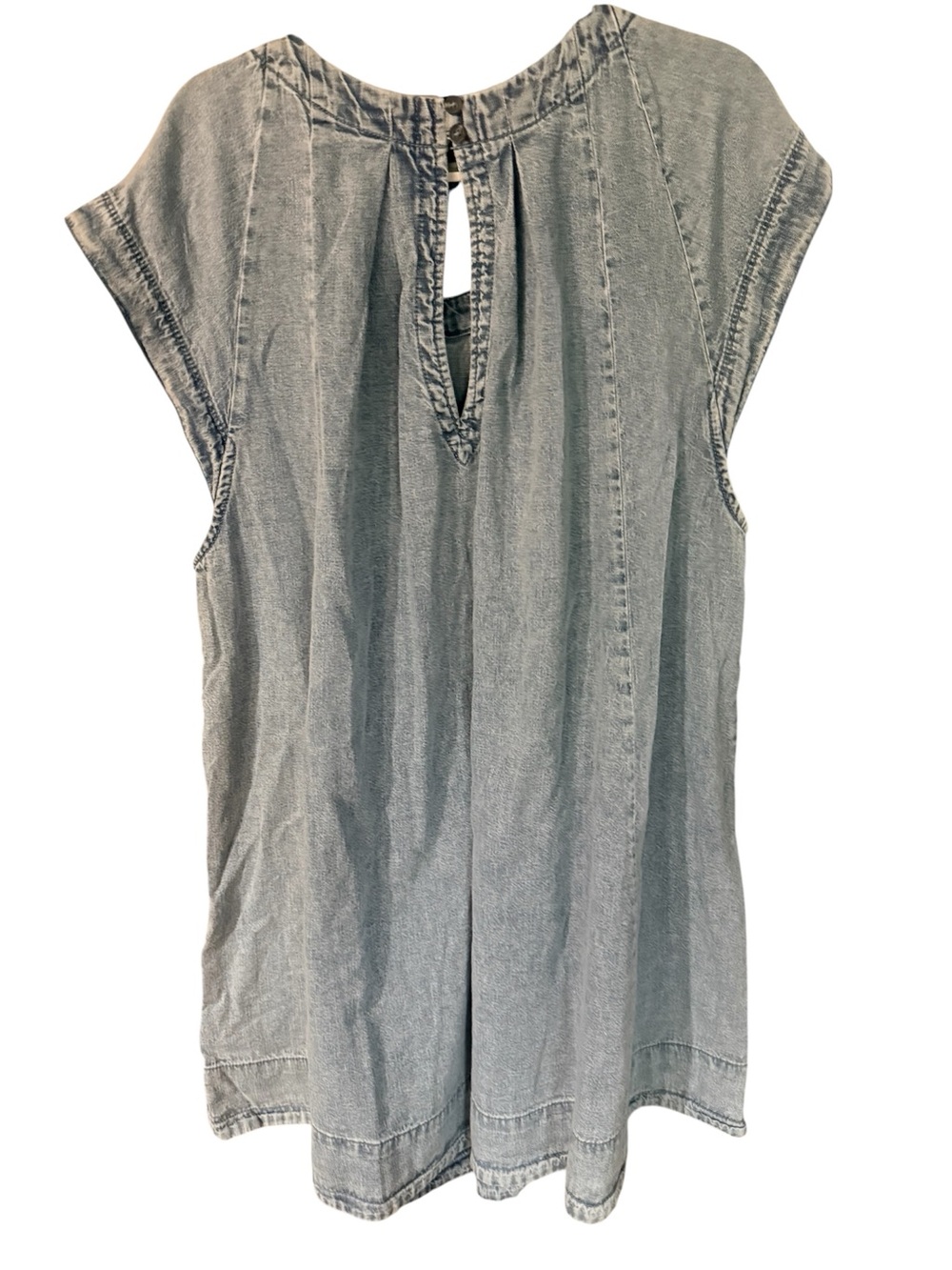 Free People Marcel Lakeside Mini Dress pleated swingy Denim NWT Sz. L - Picture 5 of 6